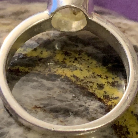 Raw Moldavite & Silver Ring #5.5 - Picture 9 of 16